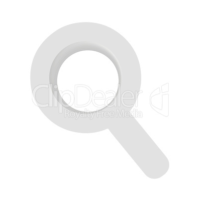 magnifying glass icon isolated on a white background. 3d rendering close-up