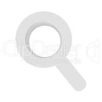 magnifying glass icon isolated on a white background. 3d rendering close-up