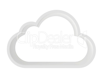 Icon cloud isolated on white background. 3d rendering close-up