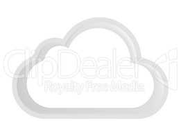 Icon cloud isolated on white background. 3d rendering close-up
