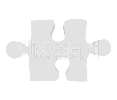 Icon puzzle isolated on white background. 3d rendering close-up