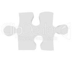 Icon puzzle isolated on white background. 3d rendering close-up