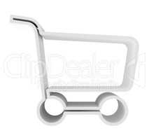 Supermarket carts isolated on white background. 3d rendering close-up