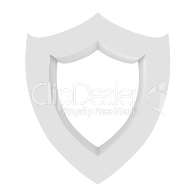 Shield Icon isolated on a white background. 3d rendering close-up