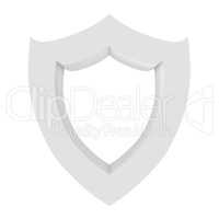 Shield Icon isolated on a white background. 3d rendering close-up