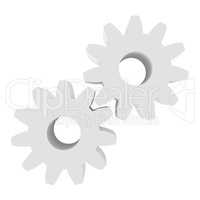 Icon gears isolated on a white background. 3d rendering close-up