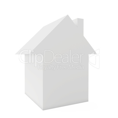 Icon house isolated on white background. 3d rendering close-up