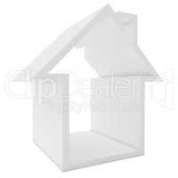 Icon house isolated on white background. 3d rendering close-up