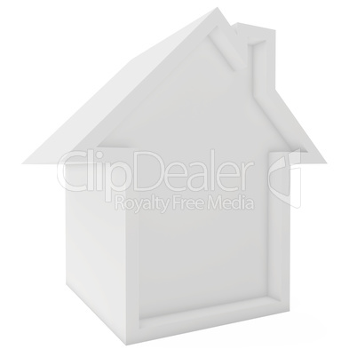 Icon house isolated on white background. 3d rendering close-up