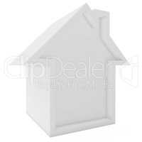 Icon house isolated on white background. 3d rendering close-up