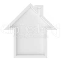 Icon house isolated on white background. 3d rendering close-up