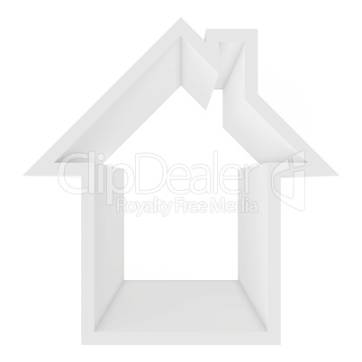 House isolated on white background. 3d rendering close-up