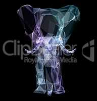 Elephant in the polygon design. Digital illustration. Concept