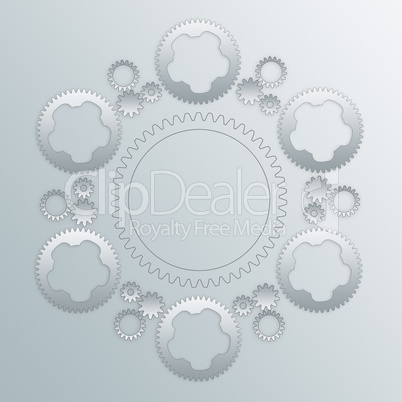 Illustration gears in circle. Symbolizes movement of team