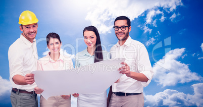 Composite image of casual architecture team working together