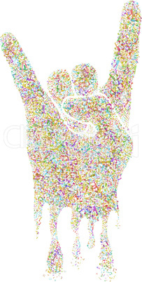 Multicolored  Musical Rock Gesture