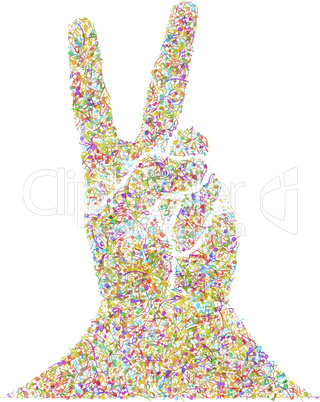 Multicolored Musical Victory Gesture