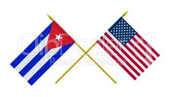 Flags, Cuba and USA