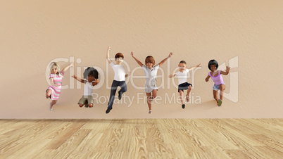 Kids Jumping Playing