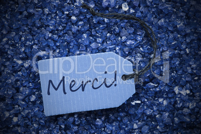 Purple Stones With Label Merci Means Thank You