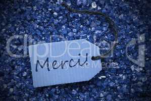 Purple Stones With Label Merci Means Thank You