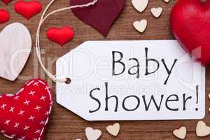 One Label, Red Hearts, Baby Shower, Macro