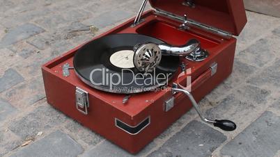 Vintage records on the gramophone