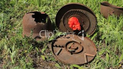 helmet of a dead soldier