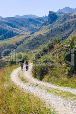 Hikers in the Ligurian Alps