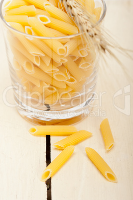 Italian pasta penne with wheat