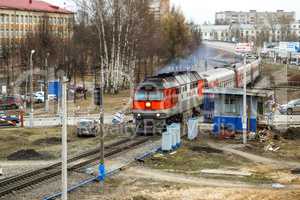 Railway train with carriages