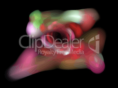 image of one Digital Fractal on Black Color