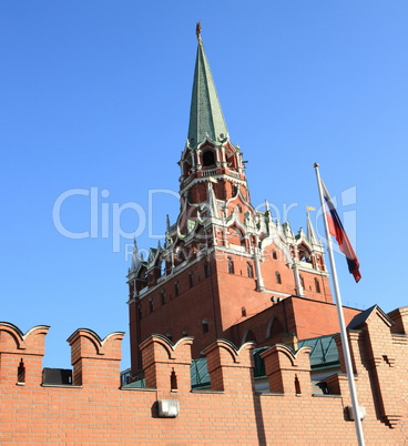 Kremlin tower on sky background