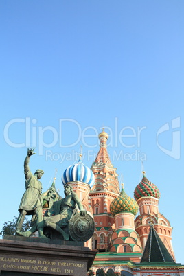 blessed basil cathedral and Statue of Minin and Pozharsky