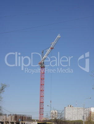 Crane Tower on Sky Background