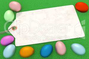 Easter eggs with sign