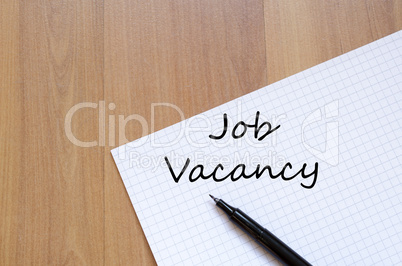 Job vacancy write on notebook