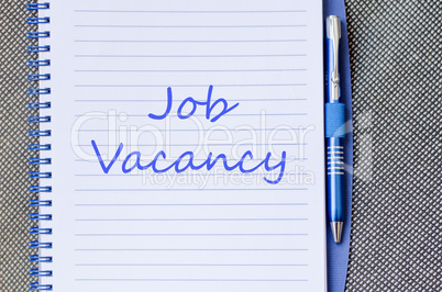 Job vacancy write on notebook