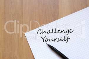 Challenge yourself write on notebook