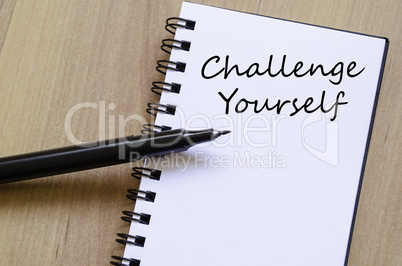 Challenge yourself write on notebook