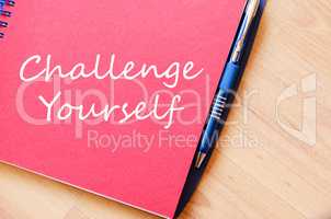 Challenge yourself write on notebook