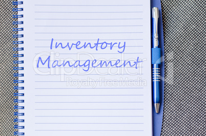 Inventory management write on notebook