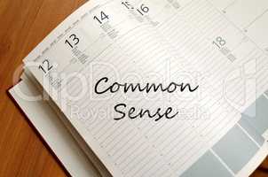 Common sense write on notebook