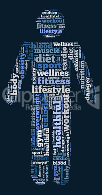Word cloud related to health life