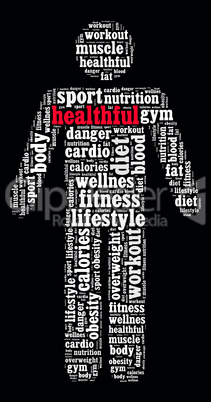 Word cloud related to health life