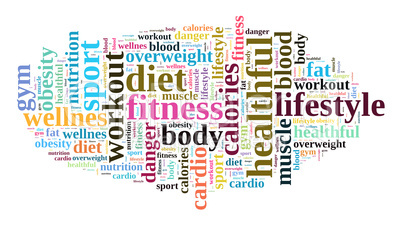 Word cloud related to health life