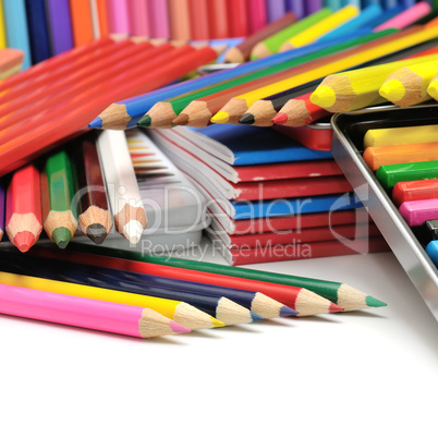collection colored pencils