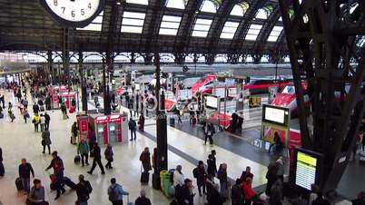 People inside Milano Centrale railway station