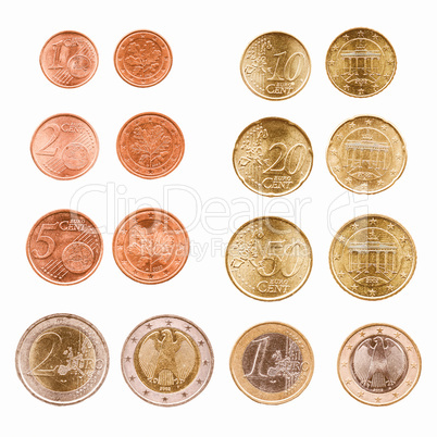 Euro coins vintage