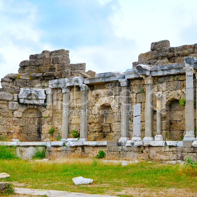 fragments of Greek columns (Side, Turkey)